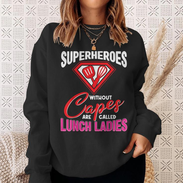 Lunch Lady Superheroes Capes Cafeteria Worker Squad Sweatshirt Gifts for Her