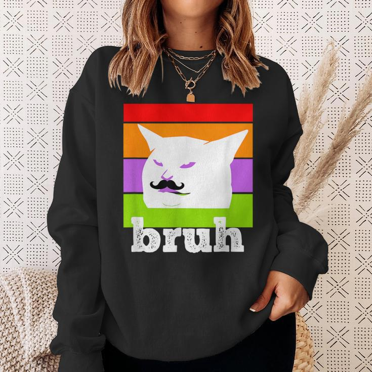 Meme Saying Bruh With Cat-Cinco De Mayo-Mexican Fiesta Sweatshirt Gifts for Her