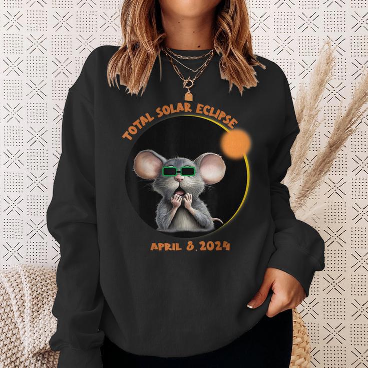 Mouse Watching Total Solar Eclipse 2024 Sweatshirt Gifts for Her