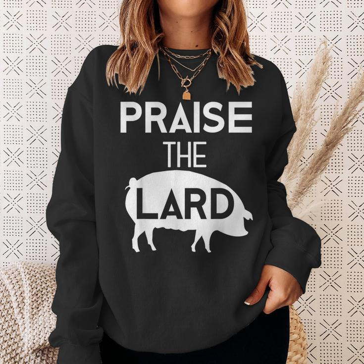 Pig Roast Bacon Lover Praise The Lard Sweatshirt Gifts for Her