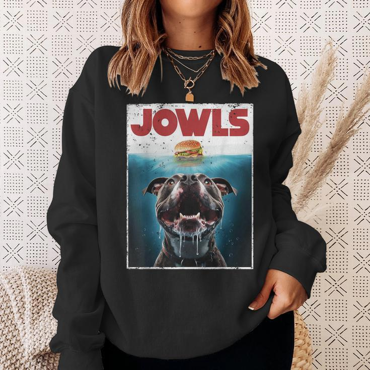 Pittie Pitbull Pit Bull Jowls Burger Bully Dog Mom Sweatshirt Gifts for Her