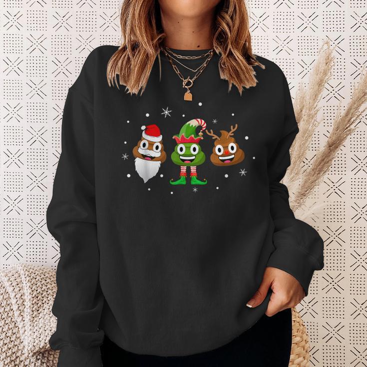 Poop Santa Elf Reindeer Christmas Pajama Sweatshirt Gifts for Her