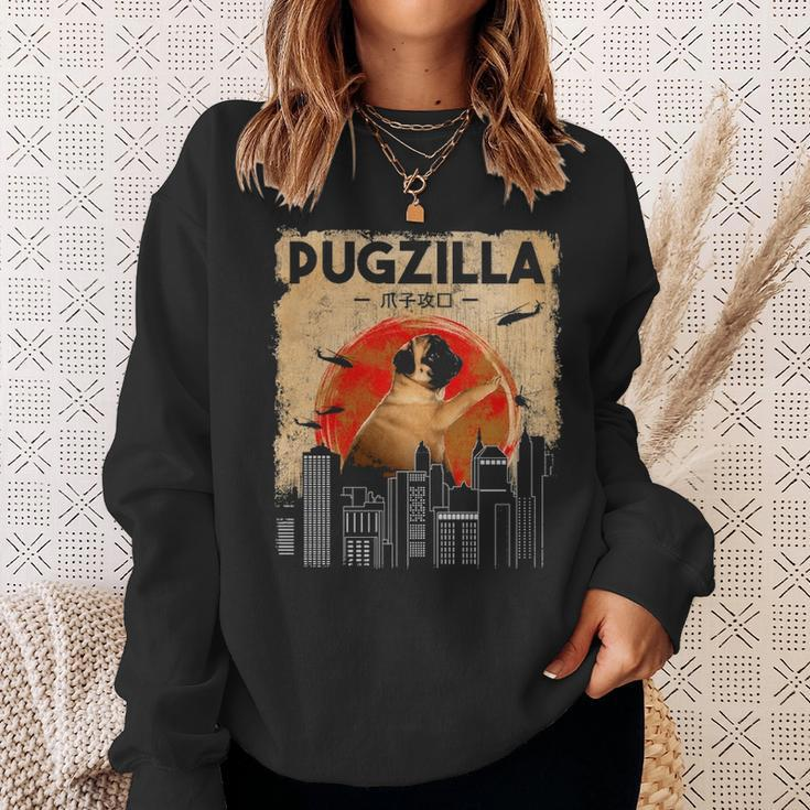 PugPugzilla T Dog Pug T Sweatshirt Gifts for Her