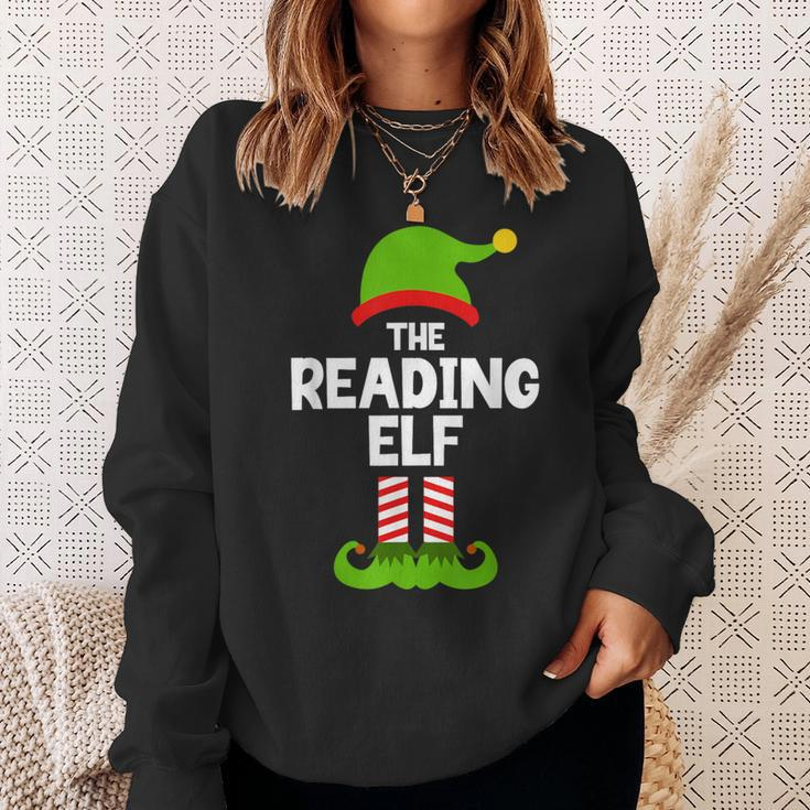 The Reading Elf Christmas Matching Party Book Reader Sweatshirt Gifts for Her
