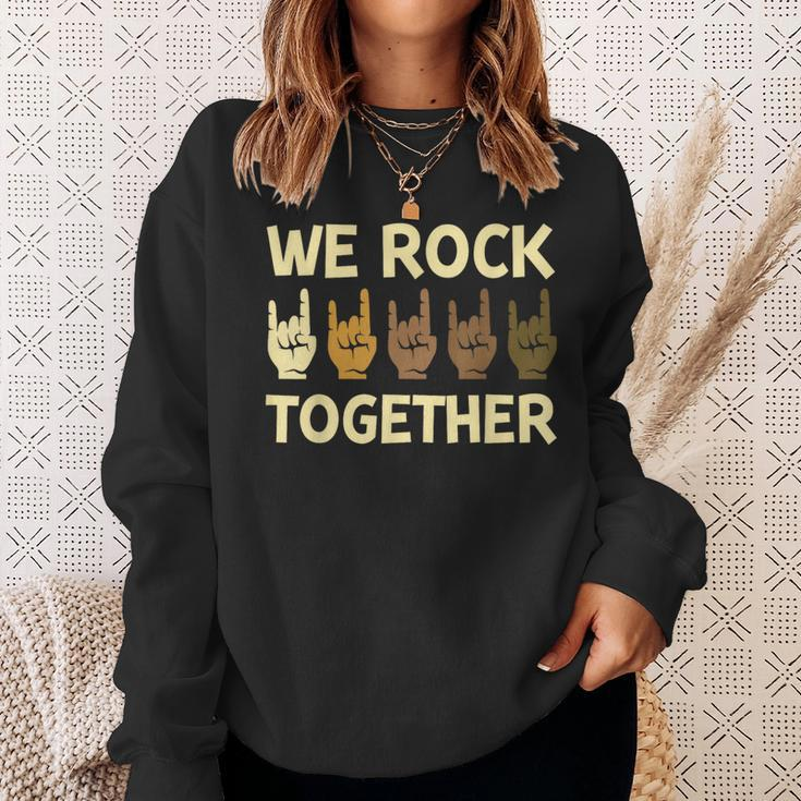 We Rock Together Hands Rock Lovers Sweatshirt Gifts for Her
