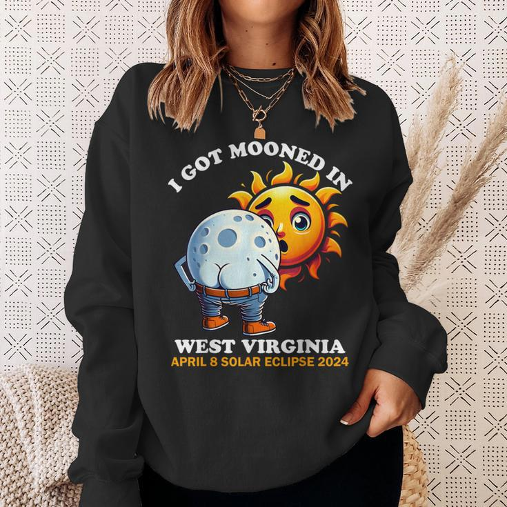 Solar Eclipse West Virginia 2024 Mooned Humor Sweatshirt Gifts for Her