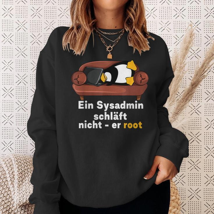 Sysadmin Doesn't Sleep He Root Nerds Penguin Sweatshirt Geschenke für Sie
