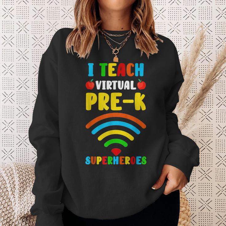 Teaching With My Virtual Pre-K Superheroes Sweatshirt Gifts for Her