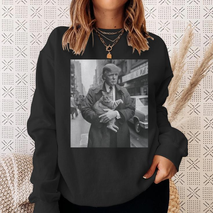 Trump And Cat Political Sweatshirt Gifts for Her