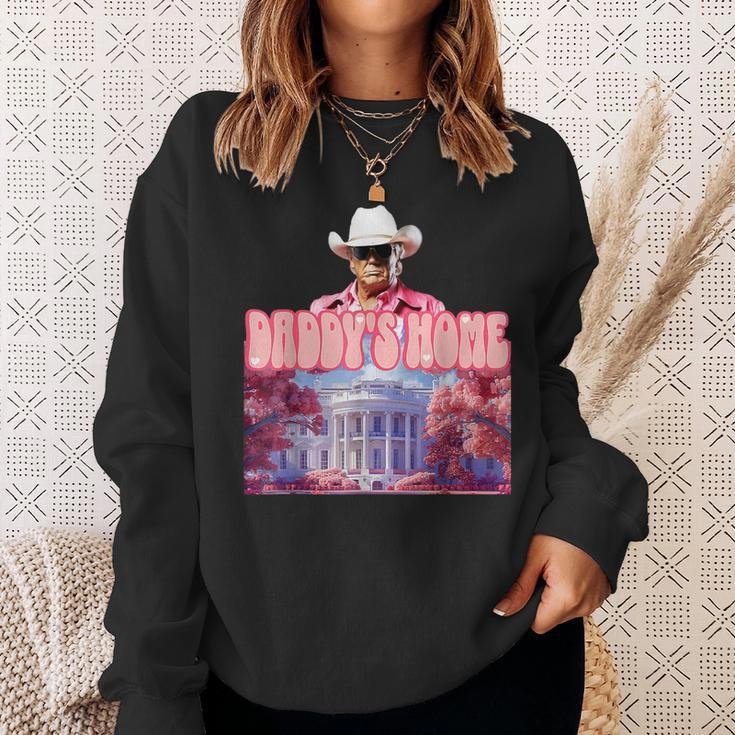 Trump Pink Cowboy Take America Back 2024 Daddy's Home Sweatshirt Gifts for Her