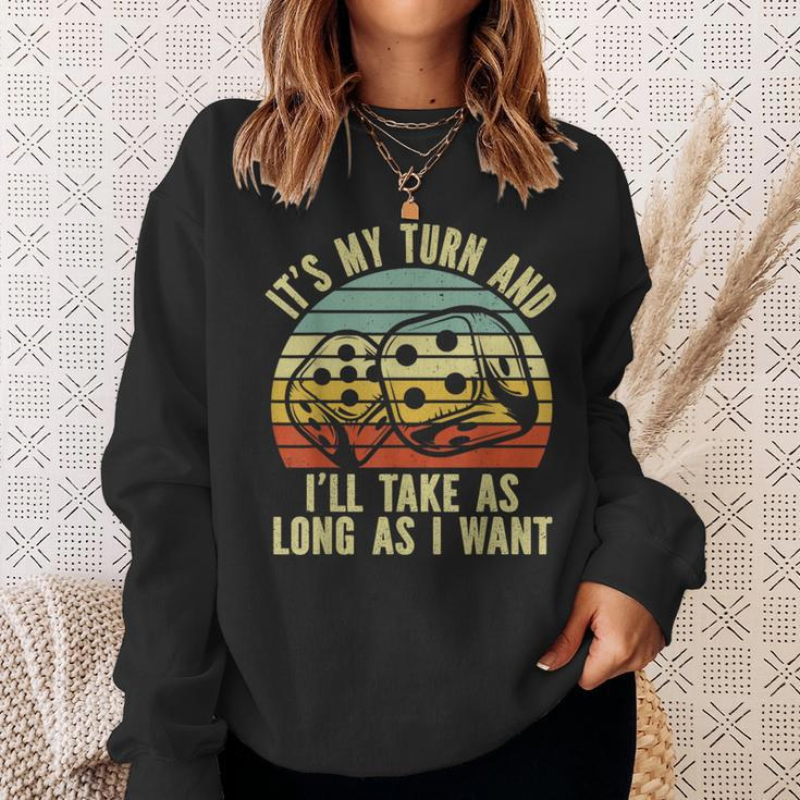 Game Night Adult Board Games It's My Turn Long As I Want Sweatshirt Gifts for Her