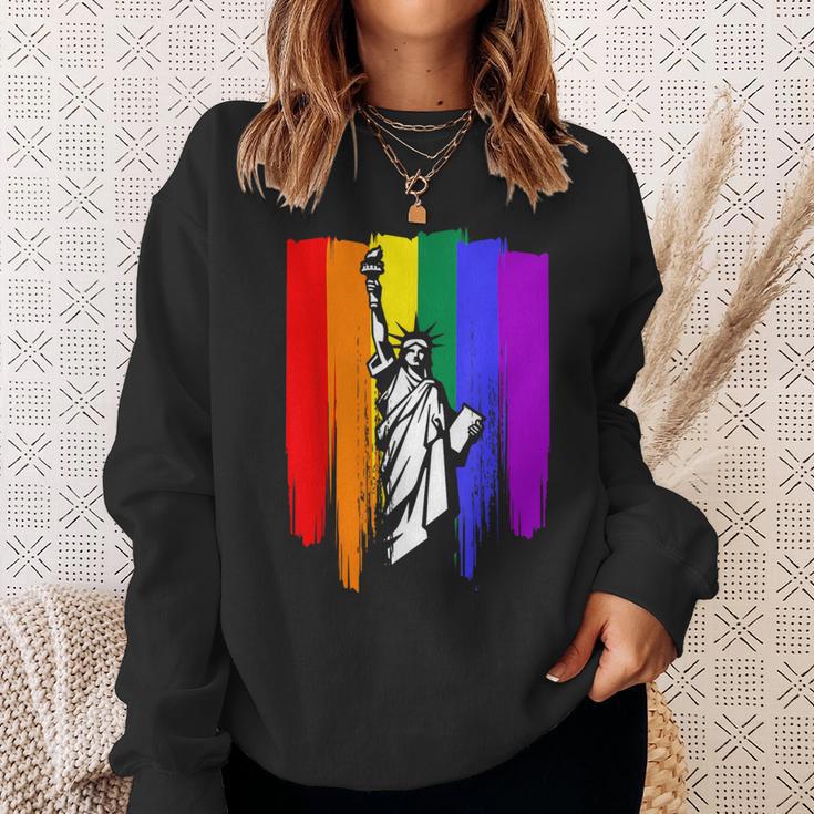 Gay Pride New York Lgbt Statue Of Liberty For New Yorker Sweatshirt Gifts for Her