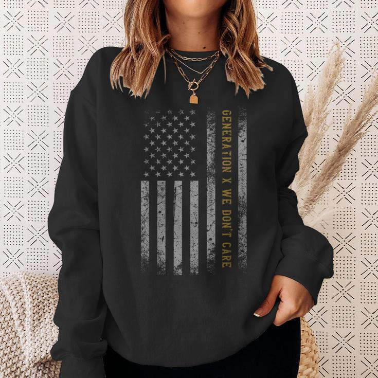 Gen X Humor Generation American Flag Gen X Sweatshirt Gifts for Her