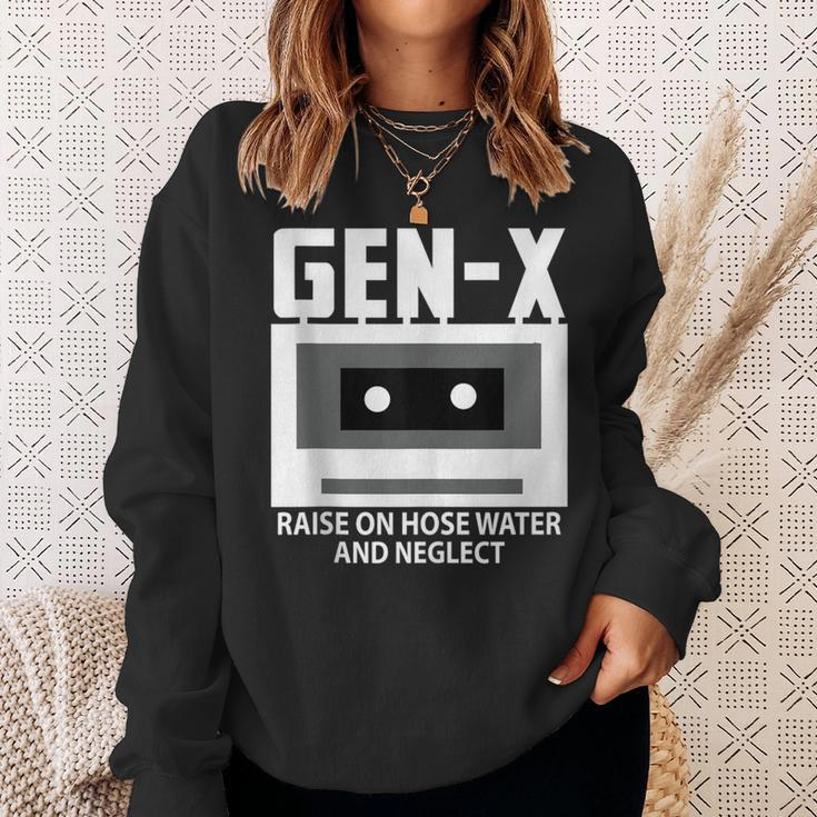 Gen X Raised On Hose Water And Neglect Humor Generation Sweatshirt Gifts for Her