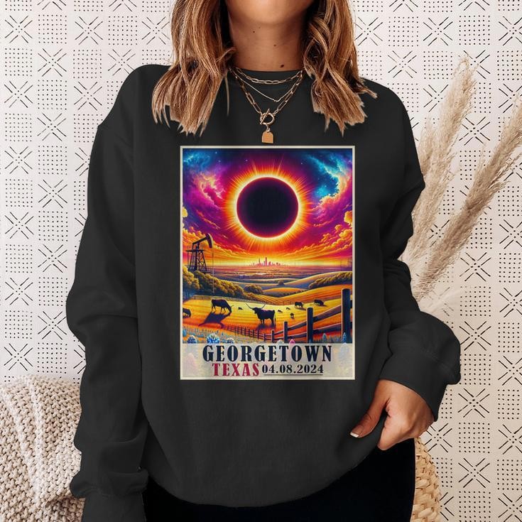 Georgetown Texas Total Solar Eclipse 2024 Totatily Vintage Sweatshirt Gifts for Her