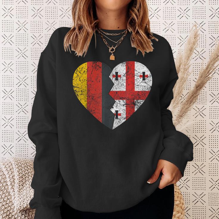 Georgische Deutsche Flagge Herz Deutschland Georgien Flagge Wurzeln Sweatshirt Geschenke für Sie