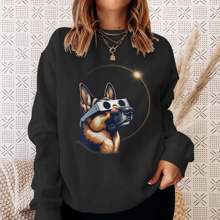 German Shepherd Dog Solar Eclipse 2024 Sweatshirt Gifts for Her