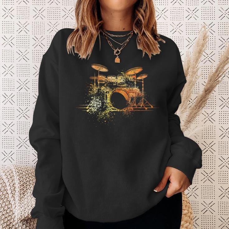 For Drummers Drumsticks Vintage Drum Kit Sweatshirt Geschenke für Sie