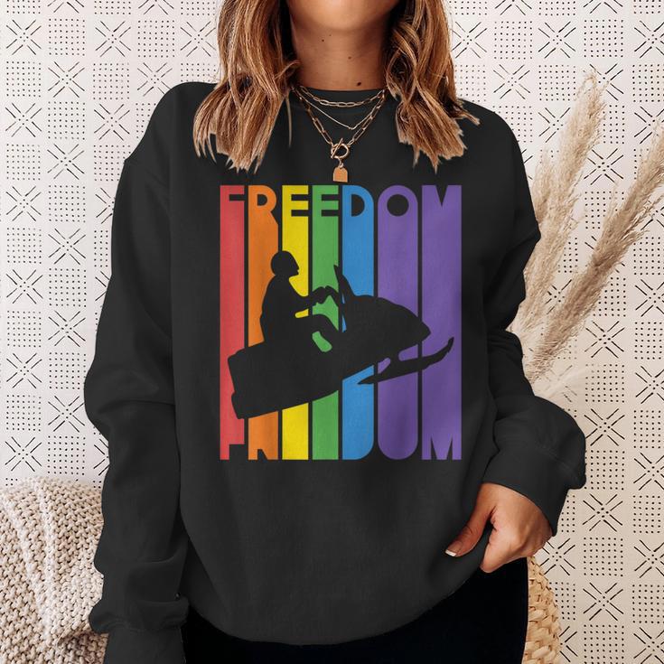 Snocross Snowmobiling Freedom Snowmobile Snow Rider Sweatshirt Gifts for Her