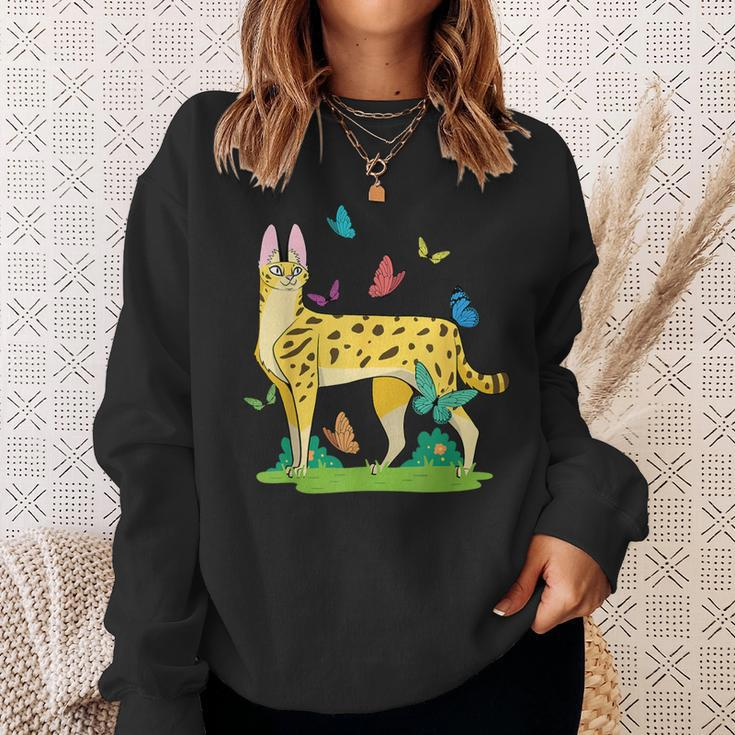 Ginger Serval Big Wild Cats African Animal Big Cat Rescue Sweatshirt Gifts for Her