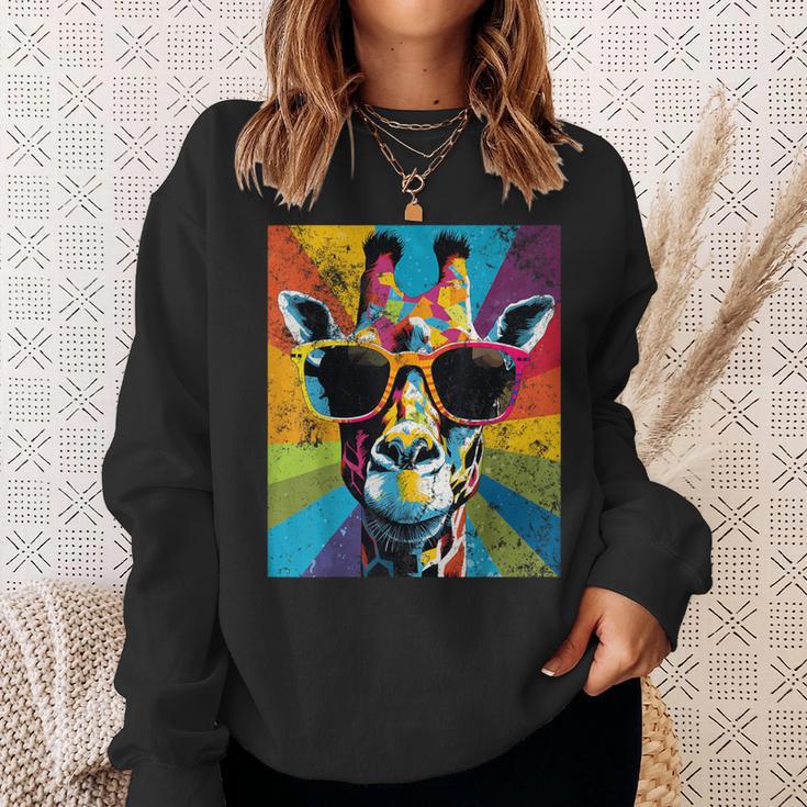 Giraffe Vintage Sunglasses African Animal Lover Sweatshirt Gifts for Her