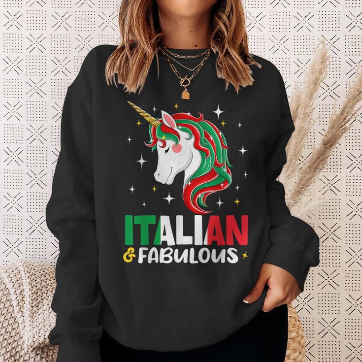 Girl Italian Italy Flag Unicorn Women Sweatshirt Gifts for Her