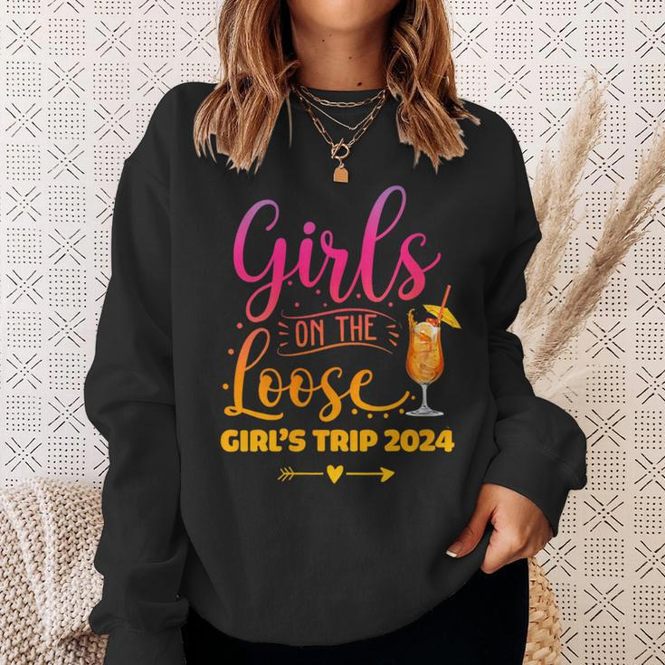 Girls On The Loose Tie Dye Girls Weekend Trip 2024 Sweatshirt Gifts for Her