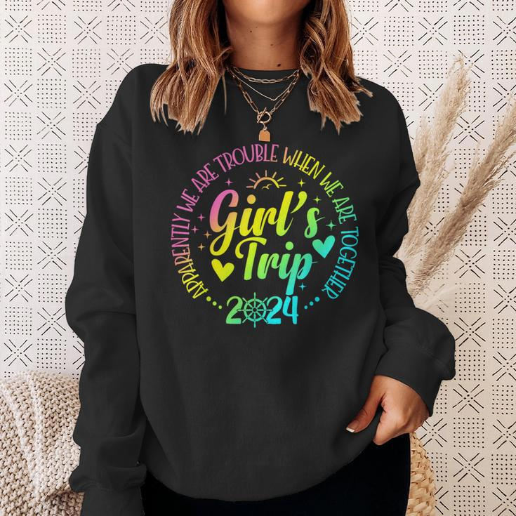 Girls Trip 2024 Apparently We Are Trouble Matching Trip Sweatshirt Gifts for Her