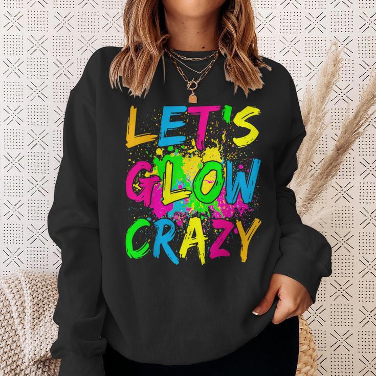 Lets A Glow Crazy Retro Colorful Quote Group Team Tie Dye Sweatshirt Gifts for Her