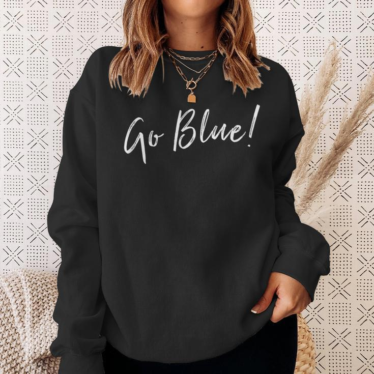 Go Blue Team Spirit Game Competition Color War Sweatshirt Gifts for Her