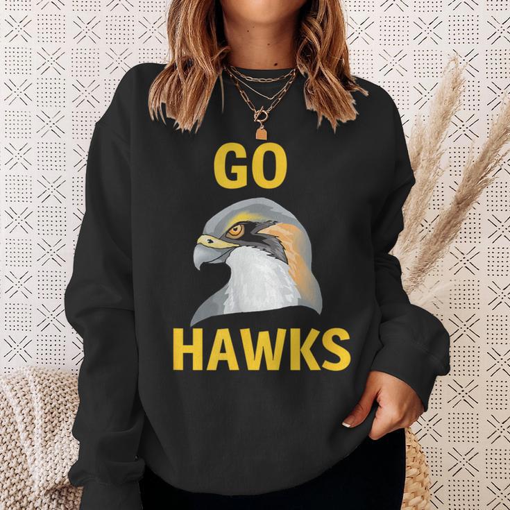 Go Hawks Football Baseball Basketball Cheer School Spirit Sweatshirt Gifts for Her