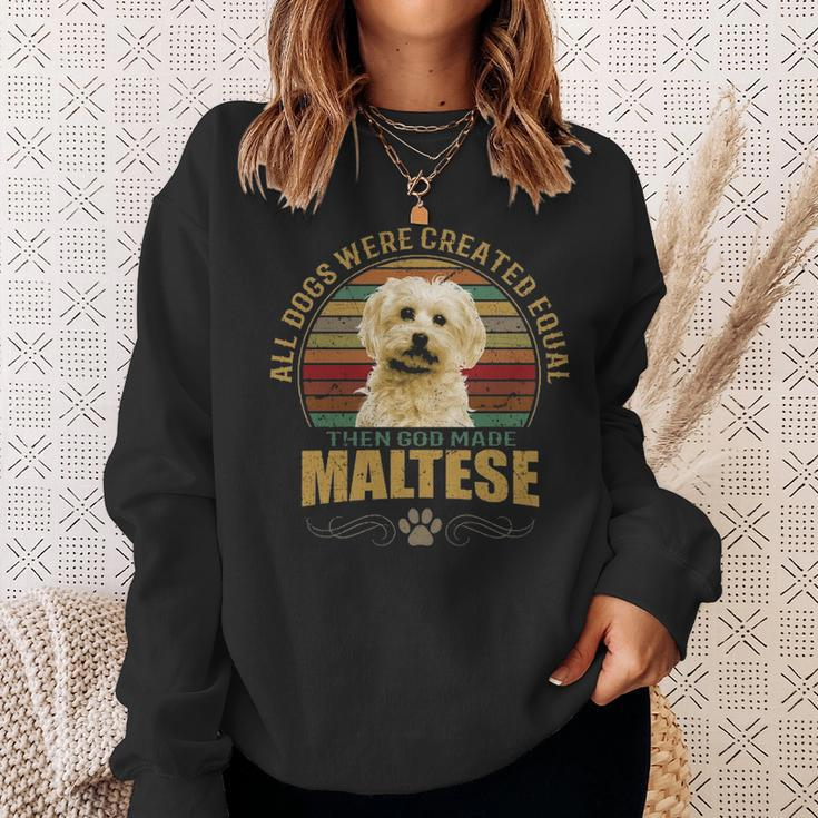 God Created Maltese Sweatshirt Gifts for Her