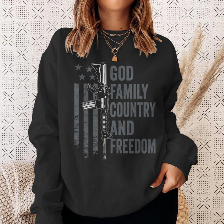 God Family Country Freedom 2Nd Amendment Pro Gun Ar15 Sweatshirt Gifts for Her