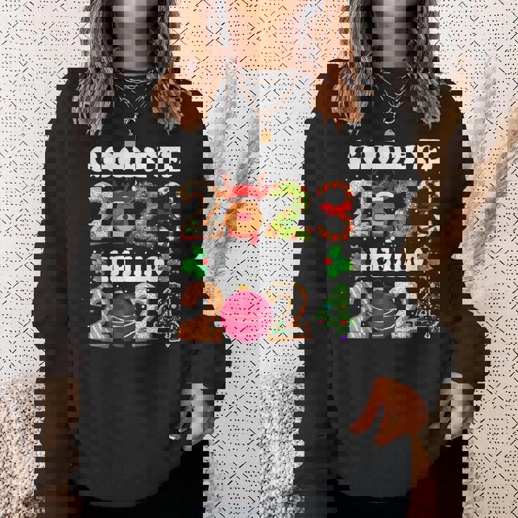 Goodbye 2023 Hello 2024 Happy New Year Christmas Xmas Sweatshirt Gifts for Her