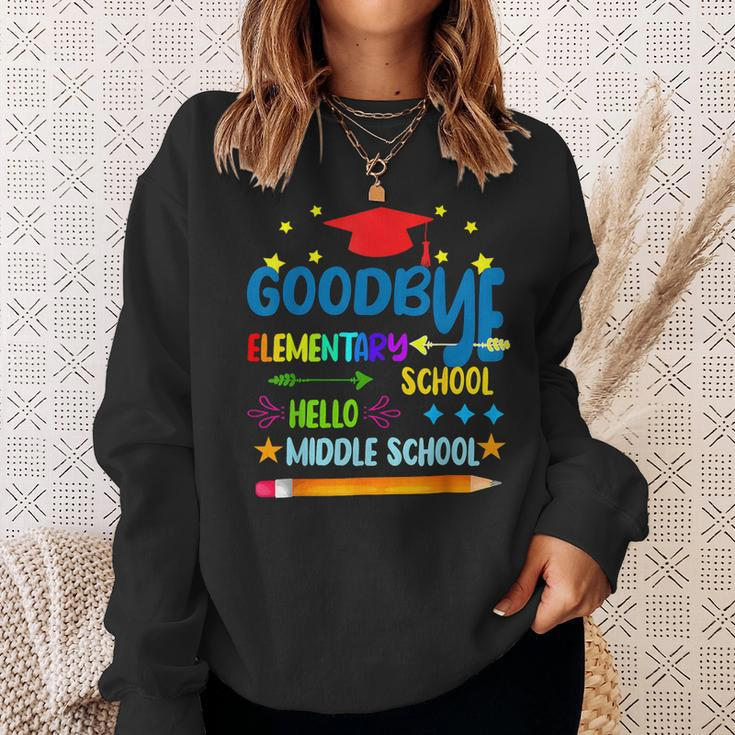 Goodbye Elementary Hello Middle School Graduation 2024 Sweatshirt Gifts for Her