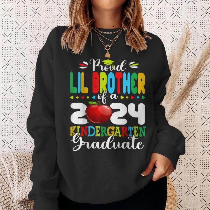 Graduation Proud Lil Brother Of A 2024 Kindergarten Graduate Sweatshirt Gifts for Her