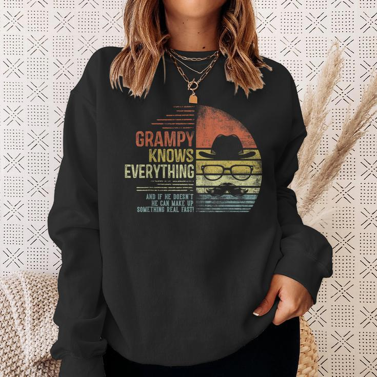 Grampy Knows Everything Grampy Gag Birthday Sweatshirt Gifts for Her