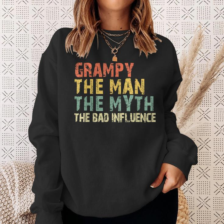 Grampy The Man Myth Bad Influence Vintage Sweatshirt Gifts for Her