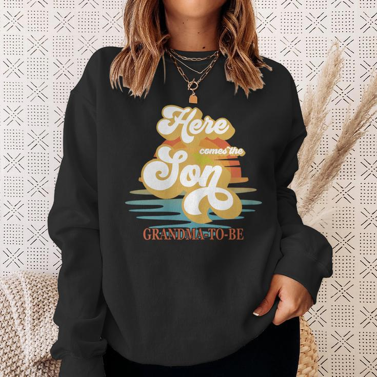Grandma Here Comes The Son Baby Shower Family Matching Sweatshirt Gifts for Her