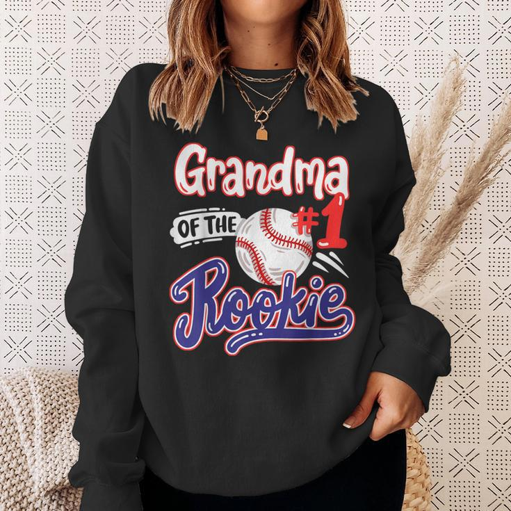Grandma Of Rookie 1St Baseball Birthday Party Theme Matching Sweatshirt Gifts for Her