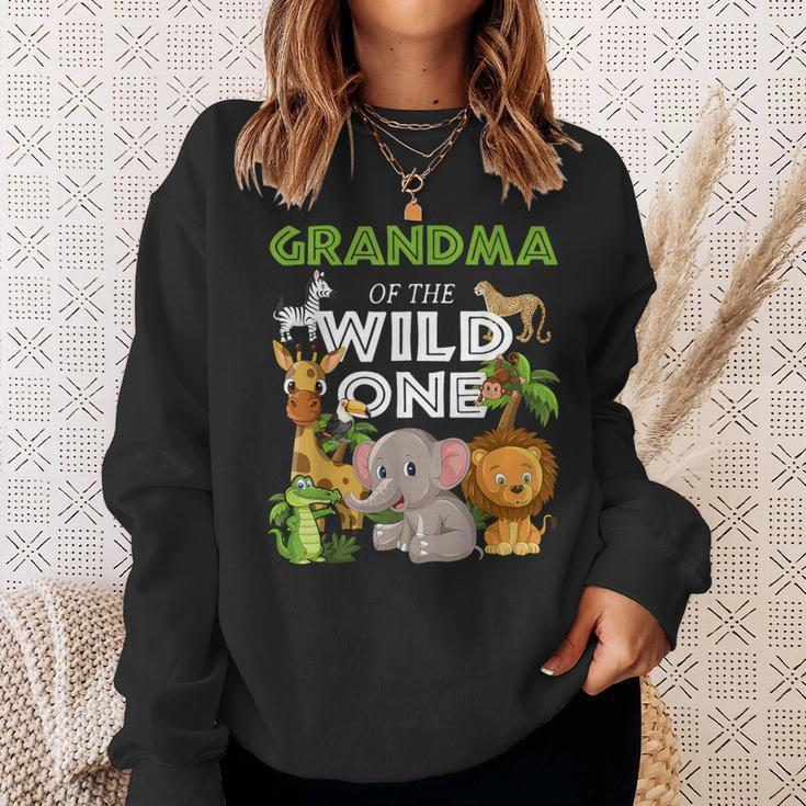 Grandma Of The Wild One Zoo Birthday Safari Jungle Animal Sweatshirt Gifts for Her