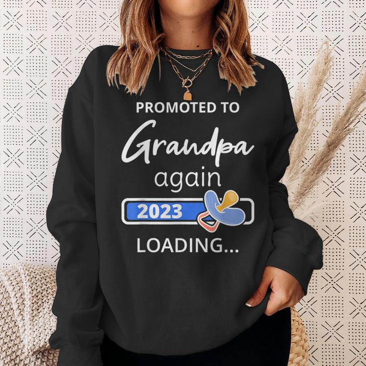 Grandpa Again 2023 Loading Grandad To Be Promoted To Grandpa Sweatshirt Gifts for Her