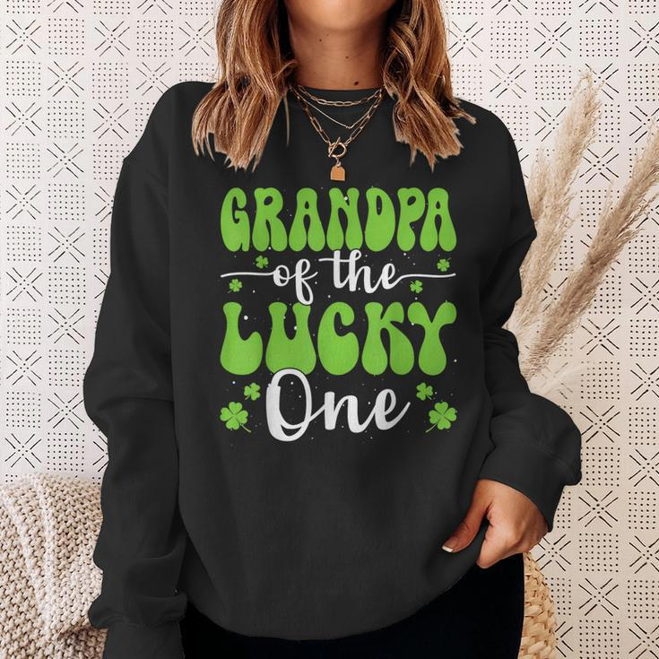 Grandpa Of The Lucky One First Birthday St Patrick's Day Sweatshirt Gifts for Her