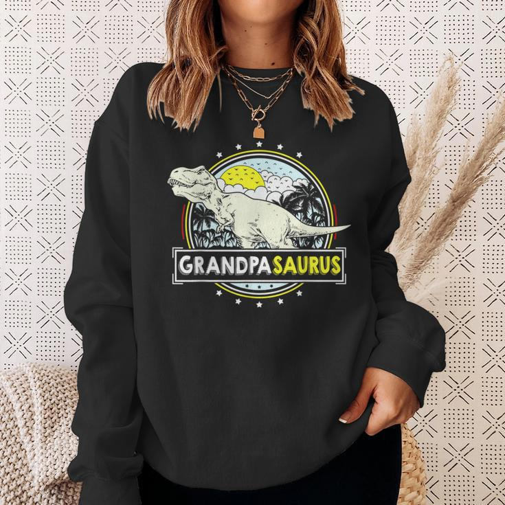 Grandpasaurus For Grandpa Fathers Day Trex Dinosaur Sweatshirt Gifts for Her