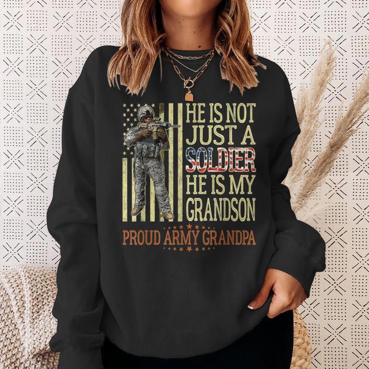 My Grandson Is A Soldier Proud Army Grandpa Grandfather Sweatshirt Gifts for Her