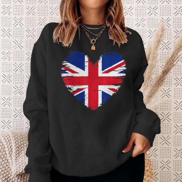 Great Britain Heart Outfit Britain Heart Flag Sweatshirt Gifts for Her