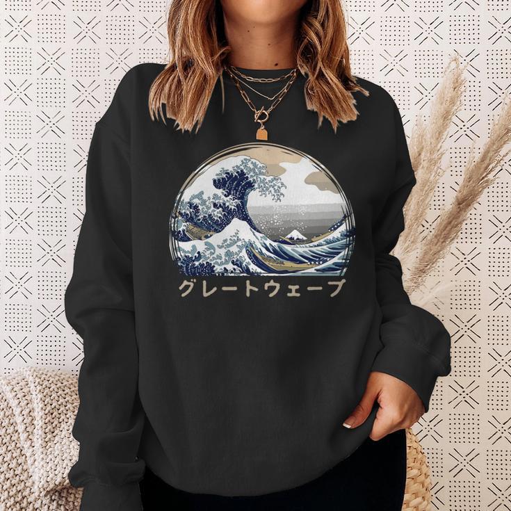 The Great Wave Kanagawa Japanische Kunst Große Welle Sweatshirt Geschenke für Sie