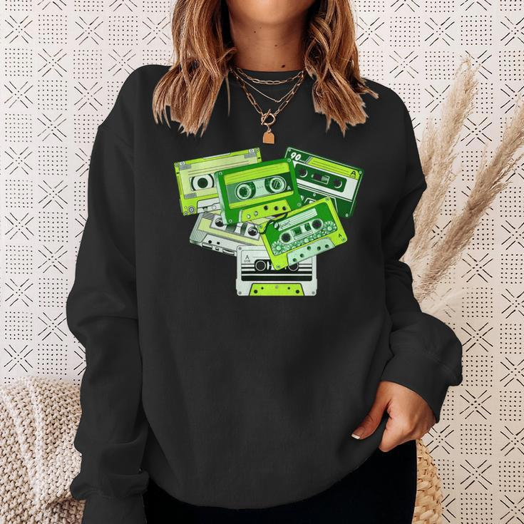 Green Tape Cassettes Classic Old School Green Color Graphic Sweatshirt Gifts for Her