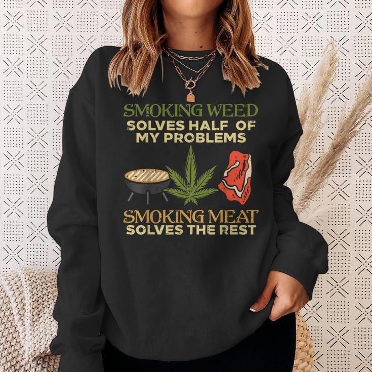 Grilling Solves Half Problems Meat Bbq Barbecue Men Sweatshirt Gifts for Her
