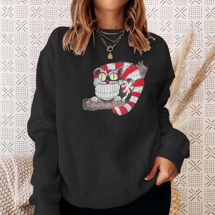 Grinning Cheshire Cat Fantasy Sweatshirt Gifts for Her